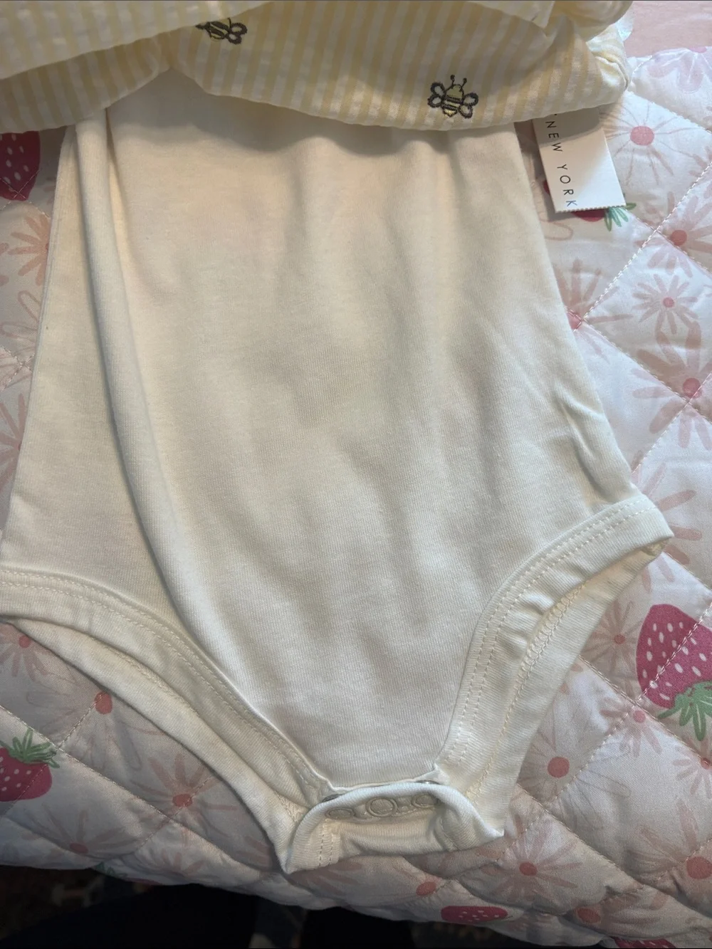 Kids Yellow Bee Stripe Pinafore with Sunglasses